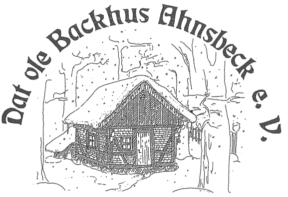 Das Logo des Backhauses gezeichnet im Winter mit Schriftzug zum Verein